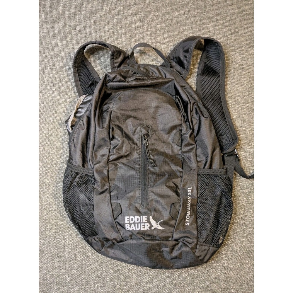 Eddie Bauer Stowaway 20L Packable Backpack Black Lightweight Travel Daypack